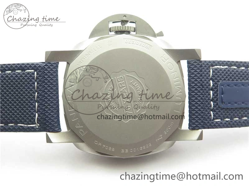 PAM 1117 Ti Case VSF 1:1 Best Edition Blue Dial on Blue Sportech Strap P.9010 Clone (Free Leather Strap) Seasonal 8397