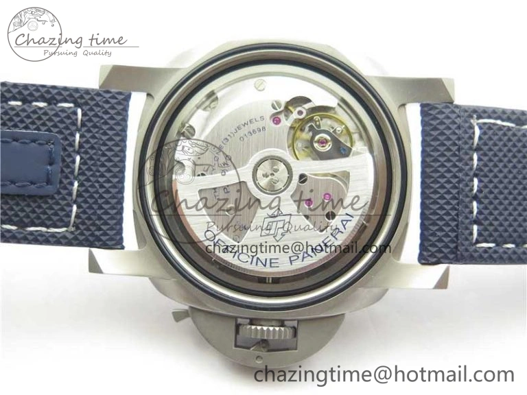 PAM 1117 Ti Case VSF 1:1 Best Edition Blue Dial on Blue Sportech Strap P.9010 Clone (Free Leather Strap) Seasonal 8397