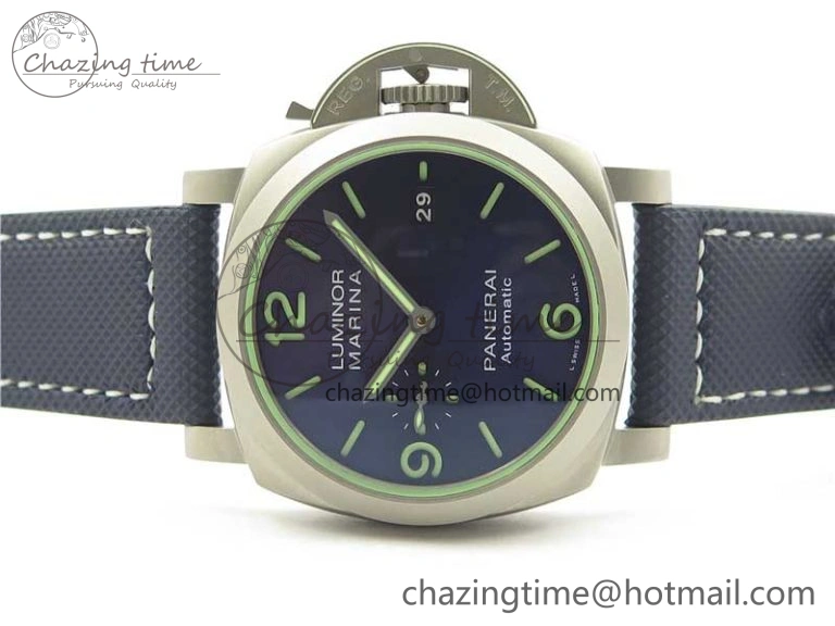 PAM 1117 Ti Case VSF 1:1 Best Edition Blue Dial on Blue Sportech Strap P.9010 Clone (Free Leather Strap) Seasonal 8397