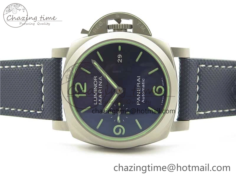 PAM 1117 Ti Case VSF 1:1 Best Edition Blue Dial on Blue Sportech Strap P.9010 Clone (Free Leather Strap) Seasonal 8397