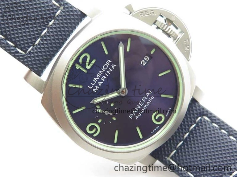 PAM 1117 Ti Case VSF 1:1 Best Edition Blue Dial on Blue Sportech Strap P.9010 Clone (Free Leather Strap) Seasonal 8397