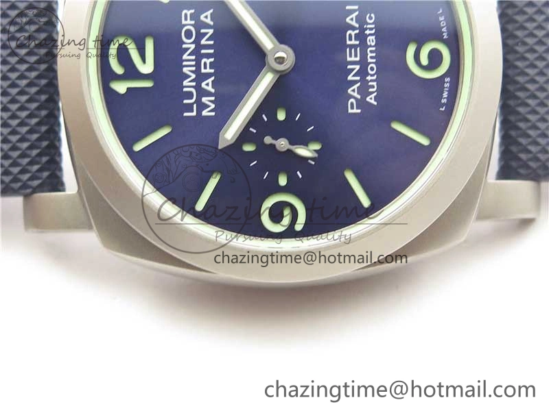 PAM 1117 Ti Case VSF 1:1 Best Edition Blue Dial on Blue Sportech Strap P.9010 Clone (Free Leather Strap) Seasonal 8397