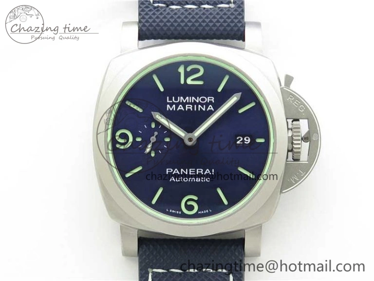 PAM 1117 Ti Case VSF 1:1 Best Edition Blue Dial on Blue Sportech Strap P.9010 Clone (Free Leather Strap) Seasonal 8397