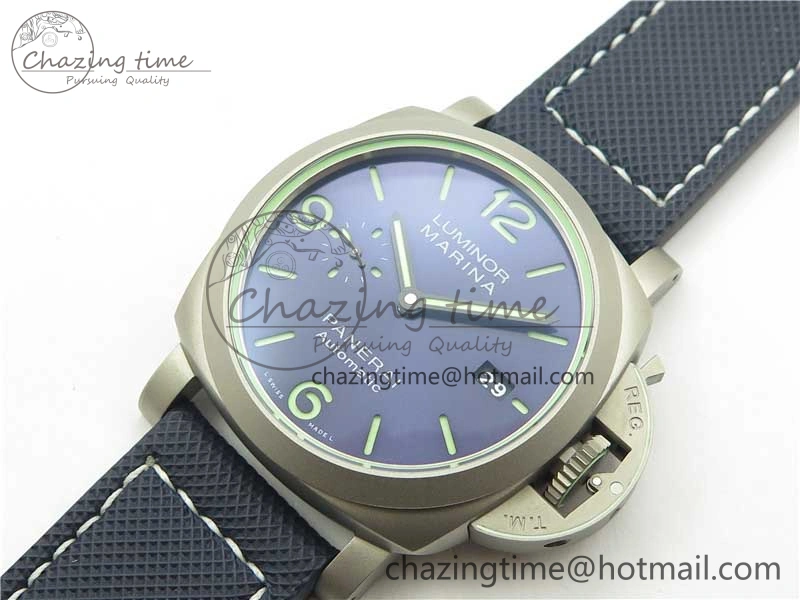 PAM 1117 Ti Case VSF 1:1 Best Edition Blue Dial on Blue Sportech Strap P.9010 Clone (Free Leather Strap) Seasonal 8397