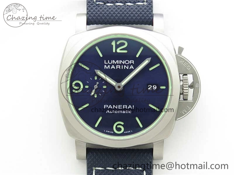 PAM 1117 Ti Case VSF 1:1 Best Edition Blue Dial on Blue Sportech Strap P.9010 Clone (Free Leather Strap) Seasonal 8397