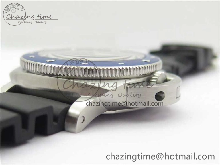 PAM 1209 42mm VSF  Blue Ceramic Bezel 1:1 Best Edition Black Dial on Rubber Strap P.9010 Clone GoAnywhere 8382