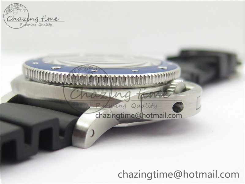 PAM 1209 42mm VSF  Blue Ceramic Bezel 1:1 Best Edition Black Dial on Rubber Strap P.9010 Clone GoAnywhere 8382