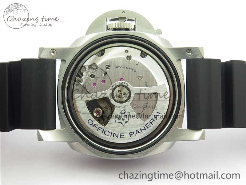 PAM 1209 42mm VSF  Blue Ceramic Bezel 1:1 Best Edition Black Dial on Rubber Strap P.9010 Clone GoAnywhere 8382