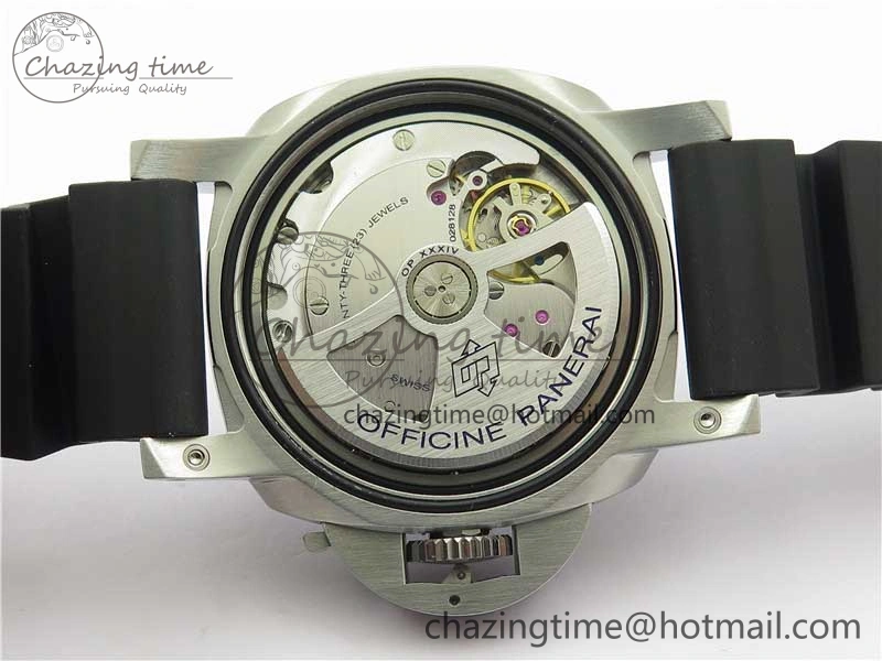 PAM 1209 42mm VSF  Blue Ceramic Bezel 1:1 Best Edition Black Dial on Rubber Strap P.9010 Clone GoAnywhere 8382