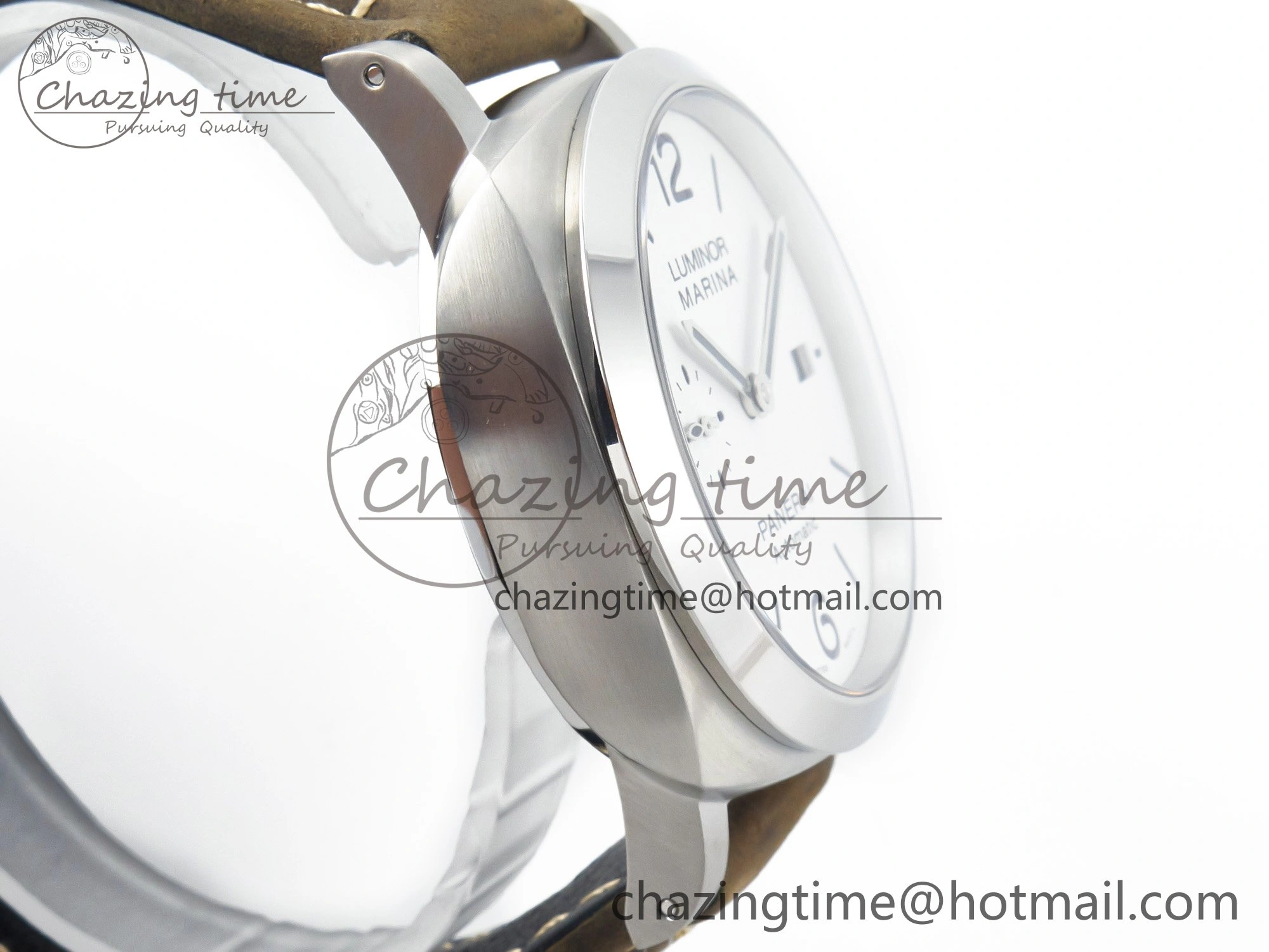 TopPick PAM 1314 TTF 1:1 Best Edition White Dial on Gray Asso Strap P. 8335
