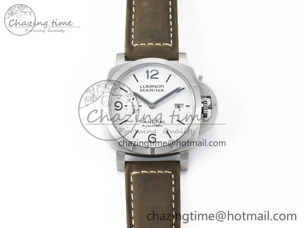 TopPick PAM 1314 TTF 1:1 Best Edition White Dial on Gray Asso Strap P. 8335