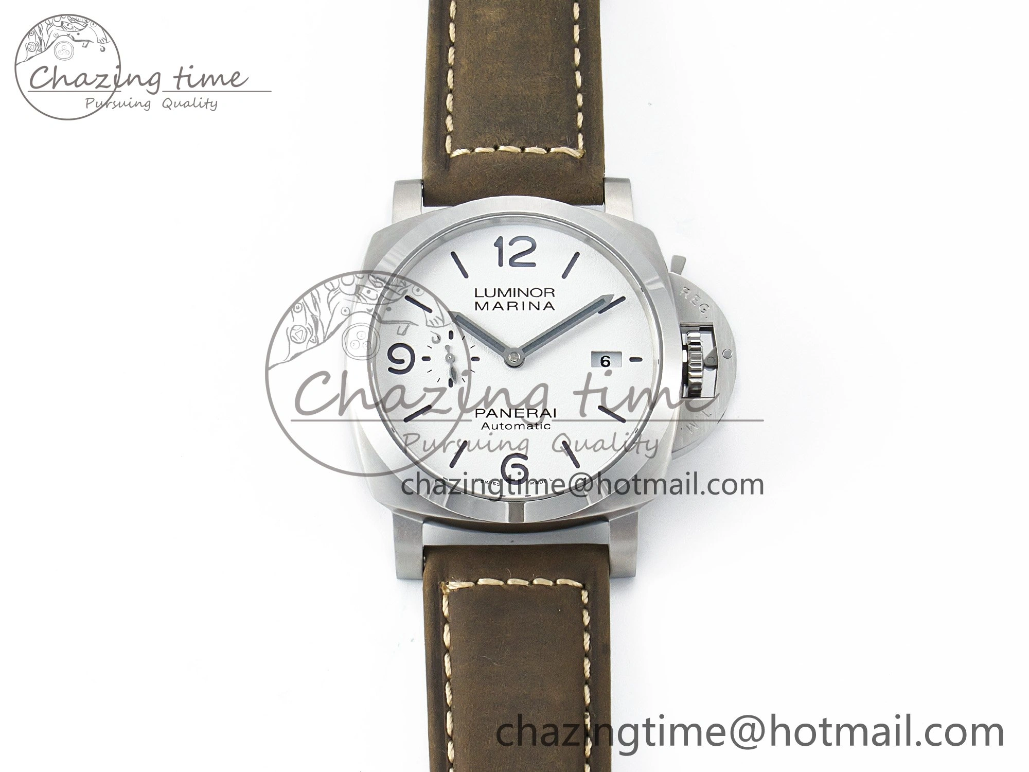 TopPick PAM 1314 TTF 1:1 Best Edition White Dial on Gray Asso Strap P. 8335