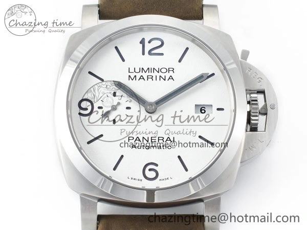 TopPick PAM 1314 TTF 1:1 Best Edition White Dial on Gray Asso Strap P. 8335