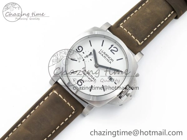 TopPick PAM 1314 TTF 1:1 Best Edition White Dial on Gray Asso Strap P. 8335