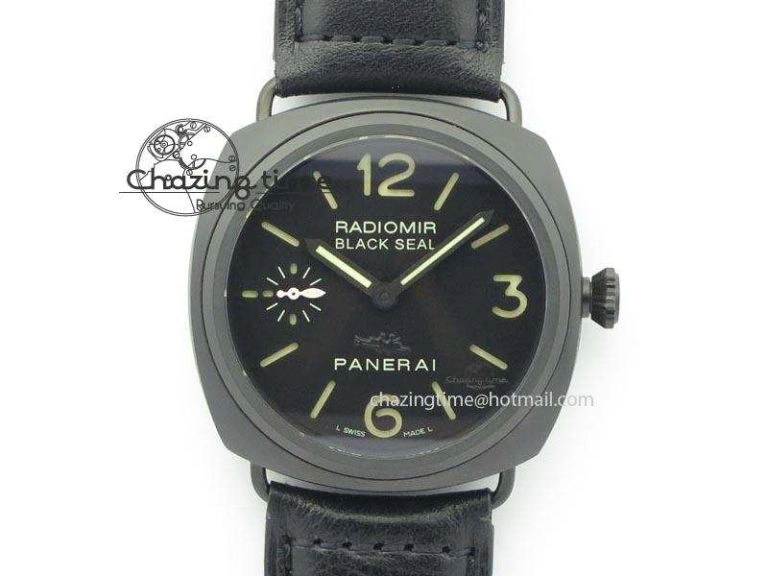 Stylish PAM 292J Real Ceramic ZF 1:1 Best Edition On Black Leather Strap A 8497