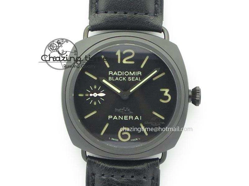 Stylish PAM 292J Real Ceramic ZF 1:1 Best Edition On Black Leather Strap A 8497