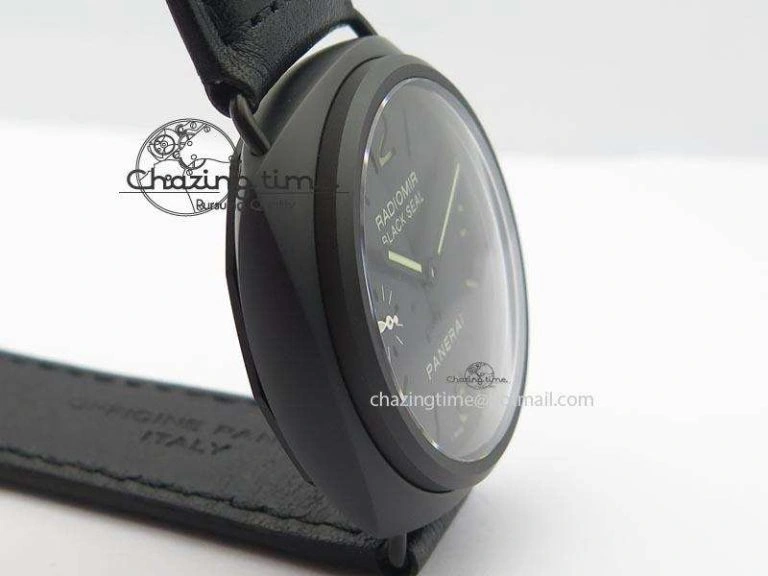 Stylish PAM 292J Real Ceramic ZF 1:1 Best Edition On Black Leather Strap A 8497