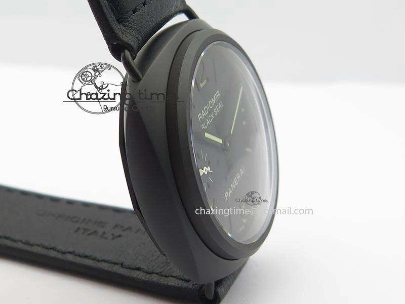 Stylish PAM 292J Real Ceramic ZF 1:1 Best Edition On Black Leather Strap A 8497