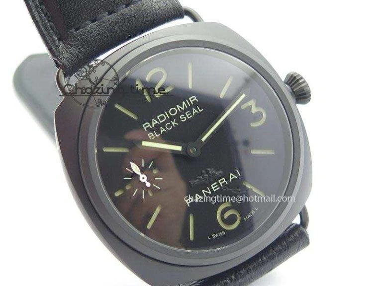 Stylish PAM 292J Real Ceramic ZF 1:1 Best Edition On Black Leather Strap A 8497