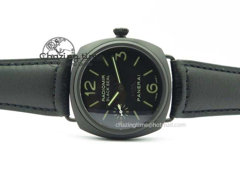 Stylish PAM 292J Real Ceramic ZF 1:1 Best Edition On Black Leather Strap A 8497