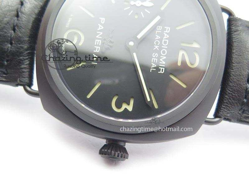 Stylish PAM 292J Real Ceramic ZF 1:1 Best Edition On Black Leather Strap A 8497