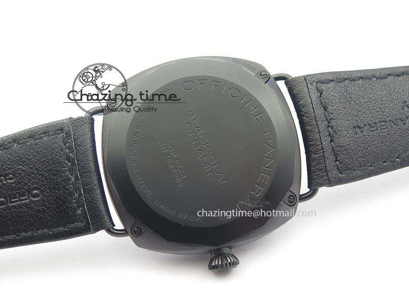 Stylish PAM 292J Real Ceramic ZF 1:1 Best Edition On Black Leather Strap A 8497