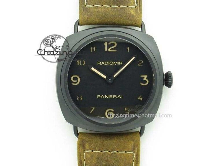 Stretchable PAM 292M 1:1 H Maker Latest Version on Black Leather Strap 8600