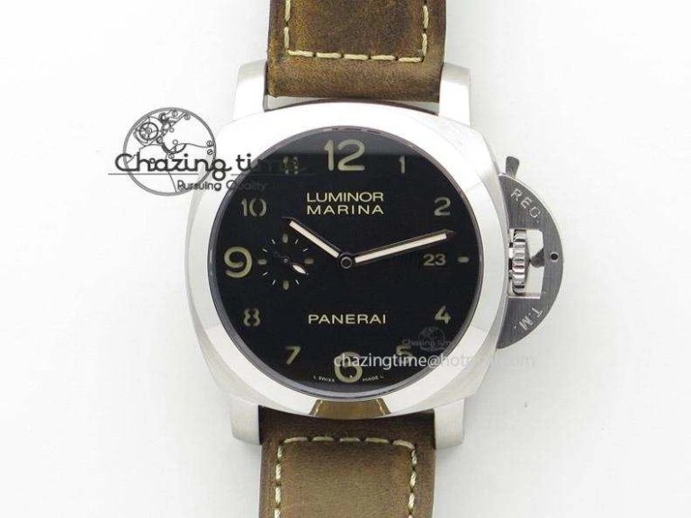 Stretchable PAM 292M 1:1 H Maker Latest Version on Black Leather Strap 8600