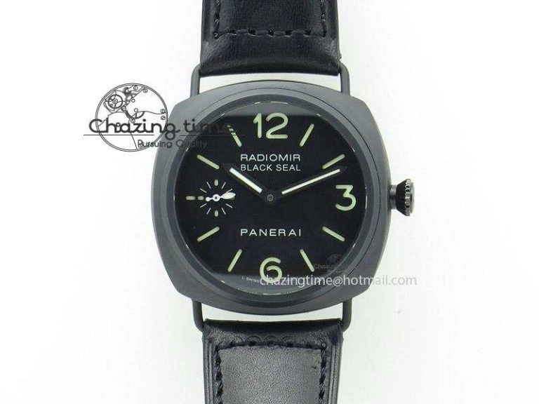 Stretchable PAM 292M 1:1 H Maker Latest Version on Black Leather Strap 8600