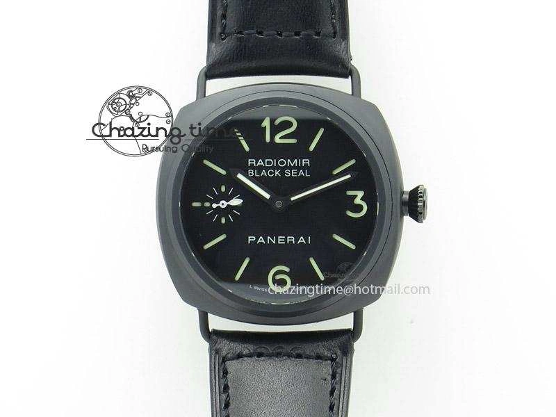 Stretchable PAM 292M 1:1 H Maker Latest Version on Black Leather Strap 8600