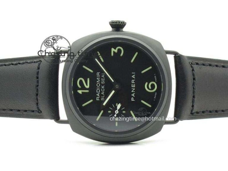 Stretchable PAM 292M 1:1 H Maker Latest Version on Black Leather Strap 8600