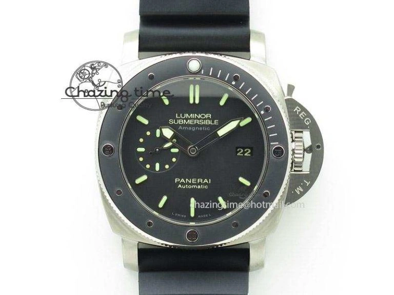 Stretchable PAM 292M 1:1 H Maker Latest Version on Black Leather Strap 8600