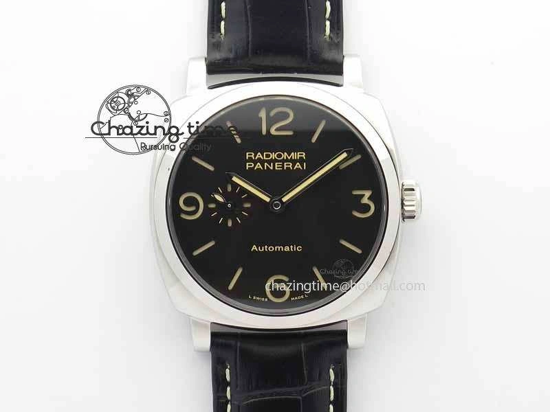 Breathable PAM 572 Q Radiomir 1940 SF 1:1 Best Edition On Black Leather Strap P.4000 Super Clone 8464