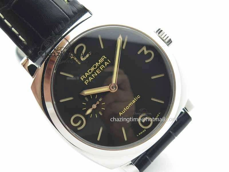 Breathable PAM 572 Q Radiomir 1940 SF 1:1 Best Edition On Black Leather Strap P.4000 Super Clone 8464