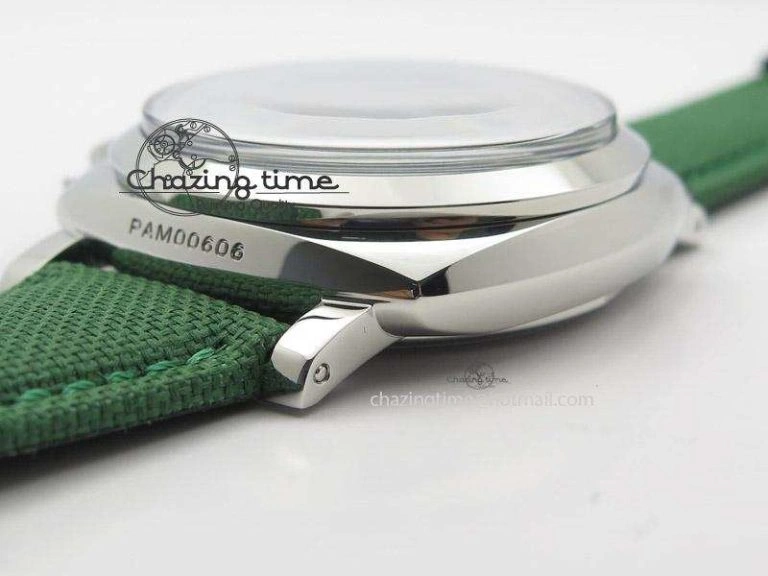 PAM 606 Q “Hong Kong” ZF Best Edition Black Dial On Green Nylon Strap P.3000 Super Clone StreetReady 8537