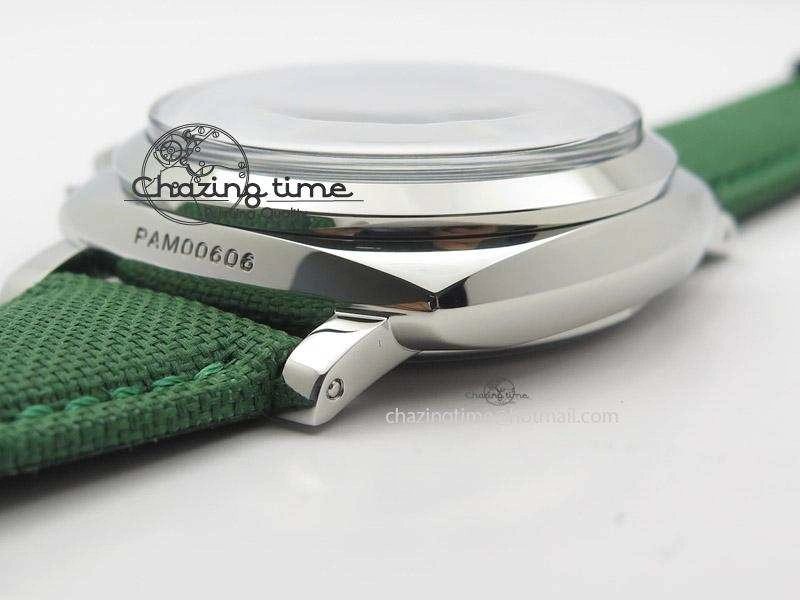 PAM 606 Q “Hong Kong” ZF Best Edition Black Dial On Green Nylon Strap P.3000 Super Clone StreetReady 8537