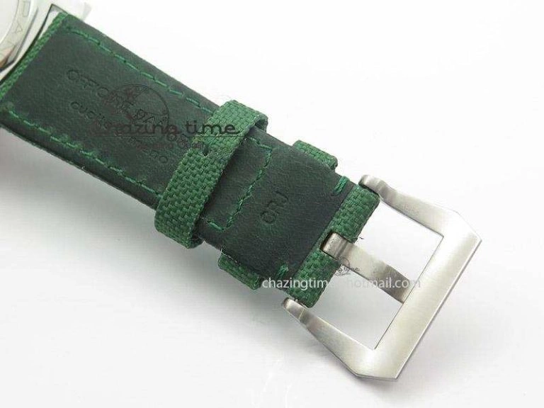 PAM 606 Q “Hong Kong” ZF Best Edition Black Dial On Green Nylon Strap P.3000 Super Clone StreetReady 8537
