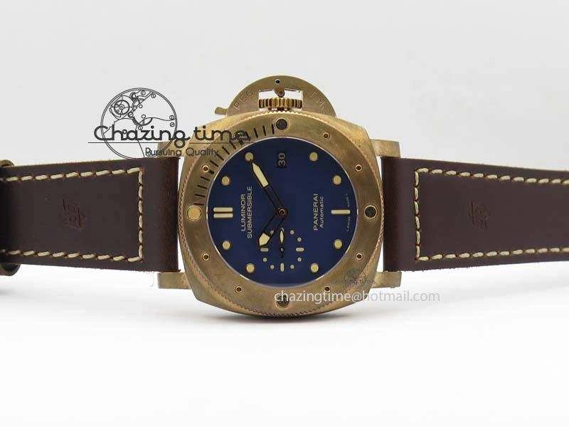 PAM 671 T Bronzo Lite XF Best Edition Blue Dial On Dark Brown Leather Strap P. Affordable 8469