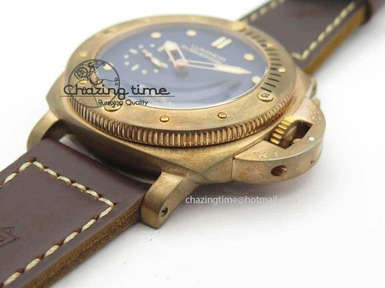 PAM 671 T Bronzo Lite XF Best Edition Blue Dial On Dark Brown Leather Strap P. Affordable 8469
