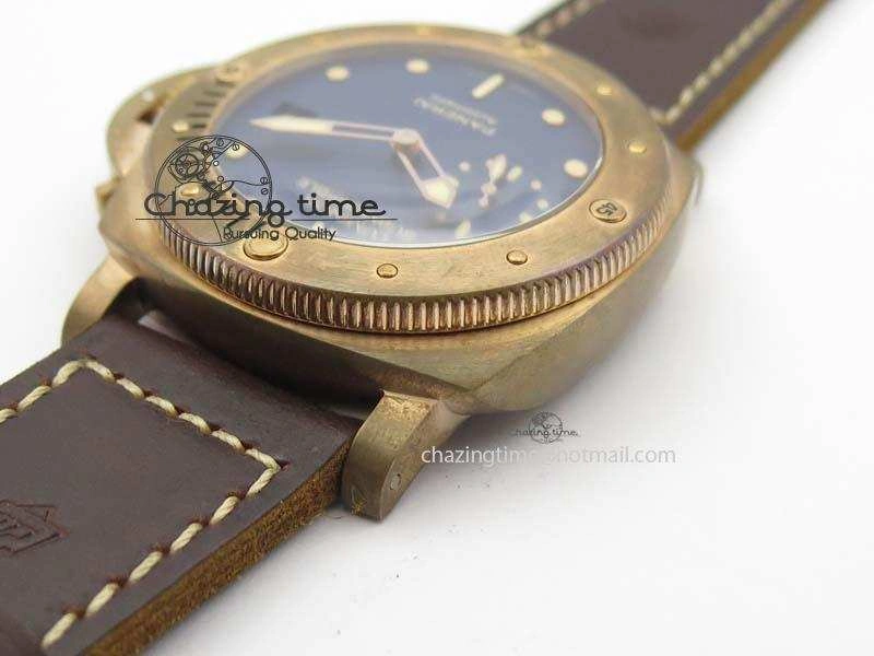 PAM 671 T Bronzo Lite XF Best Edition Blue Dial On Dark Brown Leather Strap P. Affordable 8469