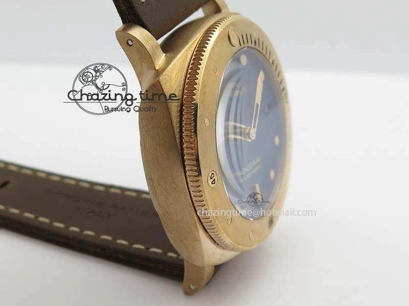Timeless PAM 671 T Bronzo ZF Best Edition Blue Dial On Dark Brown Leather Strap P. 8470