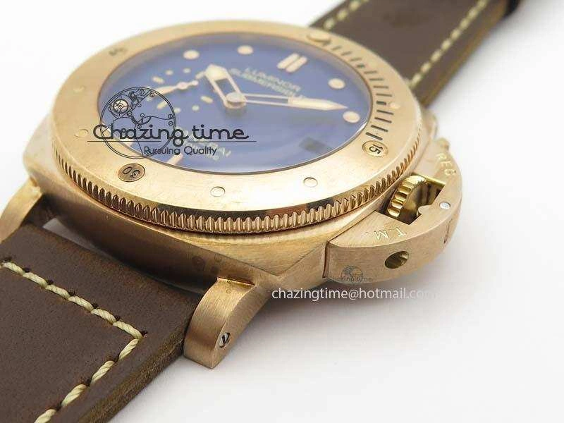 Timeless PAM 671 T Bronzo ZF Best Edition Blue Dial On Dark Brown Leather Strap P. 8470