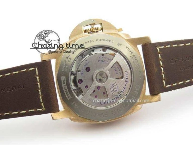 Timeless PAM 671 T Bronzo ZF Best Edition Blue Dial On Dark Brown Leather Strap P. 8470