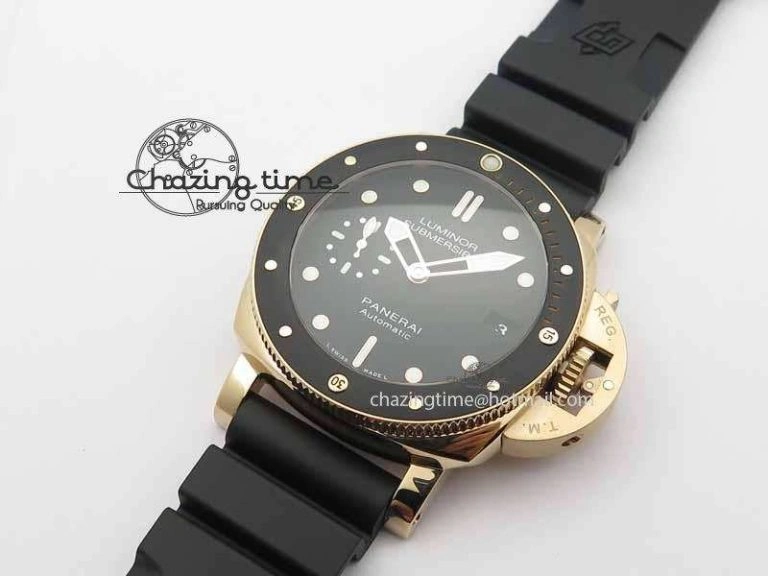 PAM 684 Luminor Submersible RG Lite XF 1:1 Best Edition On Black Rubber Strap P. Chic 8453