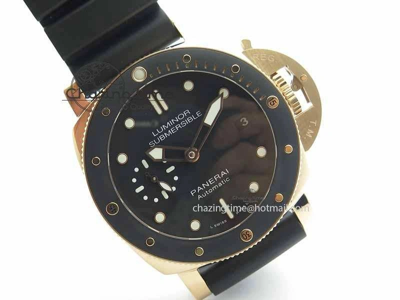 PAM 684 Luminor Submersible RG XF 1:1 Best Edition On Black Rubber Strap P. SmartChoice 8457