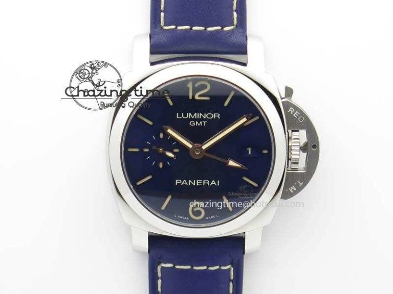 PAM 688 SS V6F Best Edition Blue Dial On Blue Leather Strap P Unisex 8490