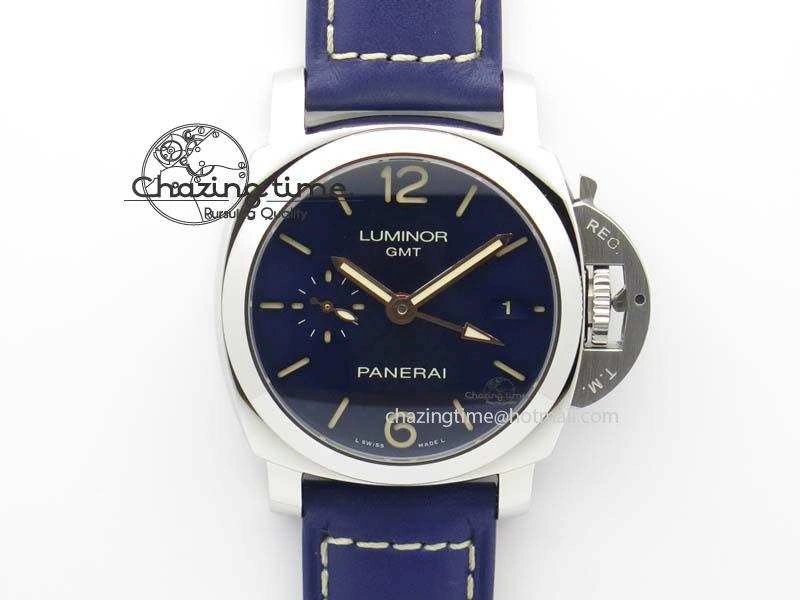 PAM 688 SS V6F Best Edition Blue Dial On Blue Leather Strap P Unisex 8490
