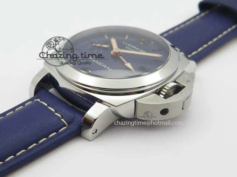 PAM 688 SS V6F Best Edition Blue Dial On Blue Leather Strap P Unisex 8490