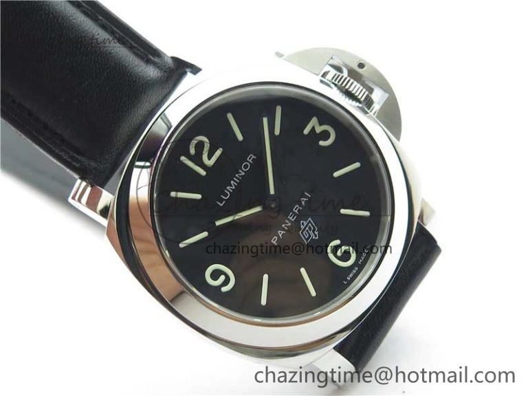 Affordable PAM000 Q VSF 1:1 Best Edition Black Dial On Black Leather Strap A6497( Free Rubber Strap ) 8395