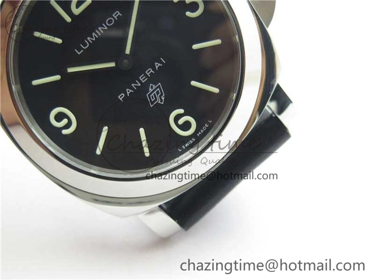 Affordable PAM000 Q VSF 1:1 Best Edition Black Dial On Black Leather Strap A6497( Free Rubber Strap ) 8395